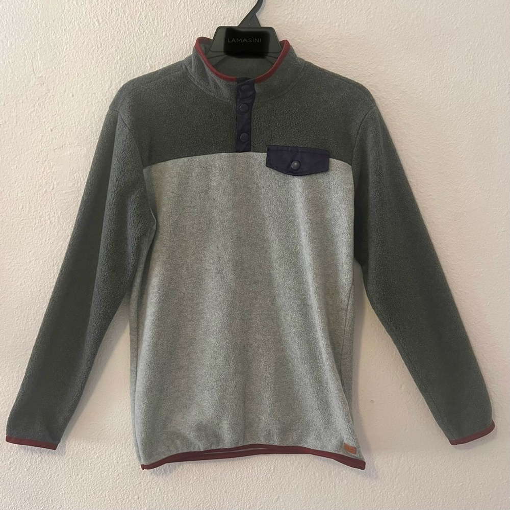 7 FOR ALL MANKIND Boys Color Sz XL Polar Fleece Jacket Funnel neck Snap Button